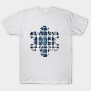 Ice Blue Plaid Snowflake T-Shirt